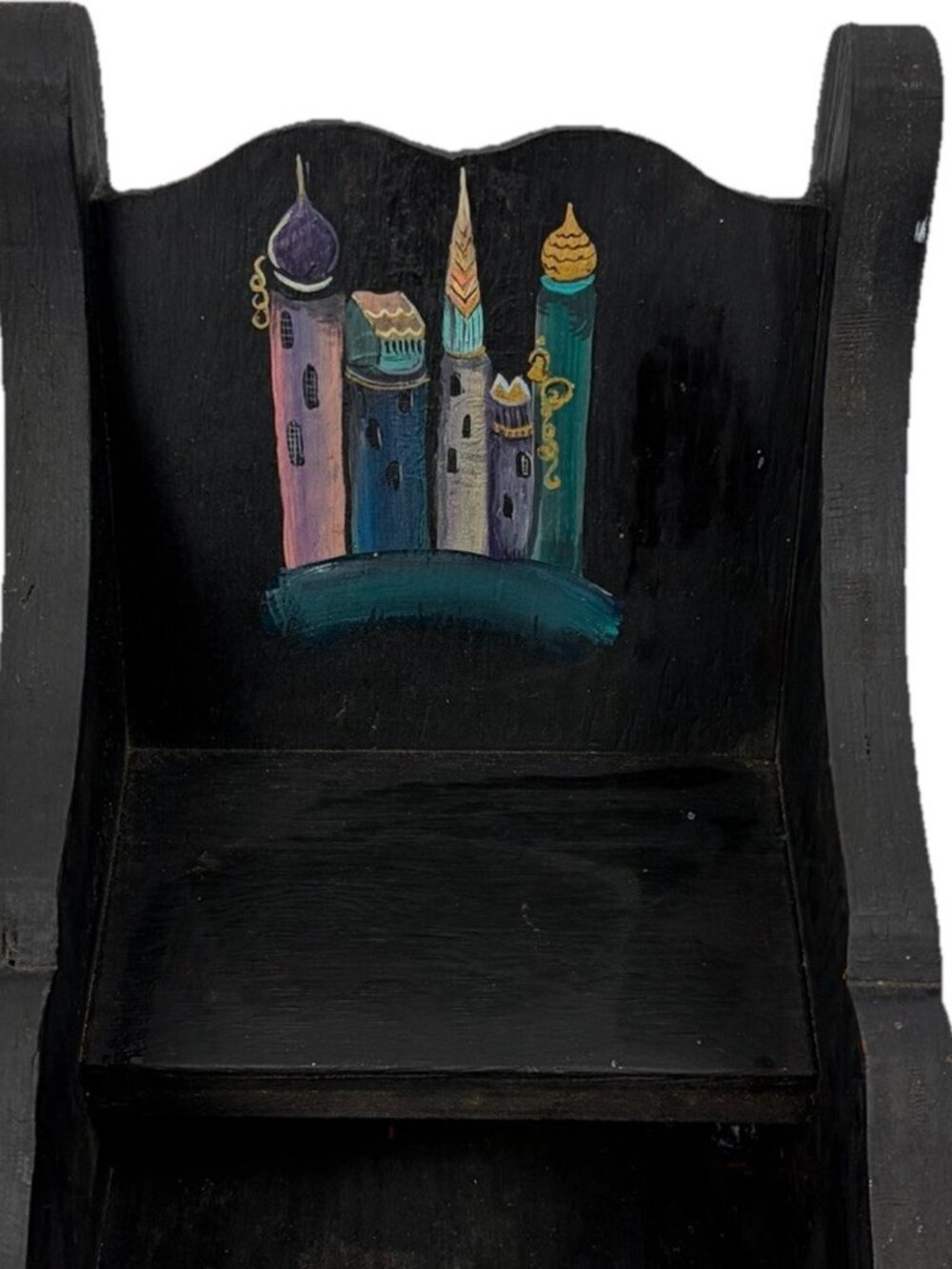 Russian Troyka Winter Snow Queen Wood Sled Vintage Hand Painted Folk Art Decor - Picture 6 of 15